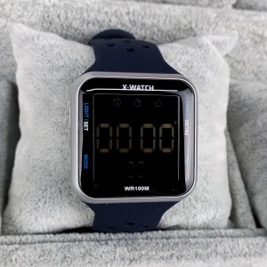 Relógio Digital X.Watch Quadrado com Pulseira Emborrachada Azul